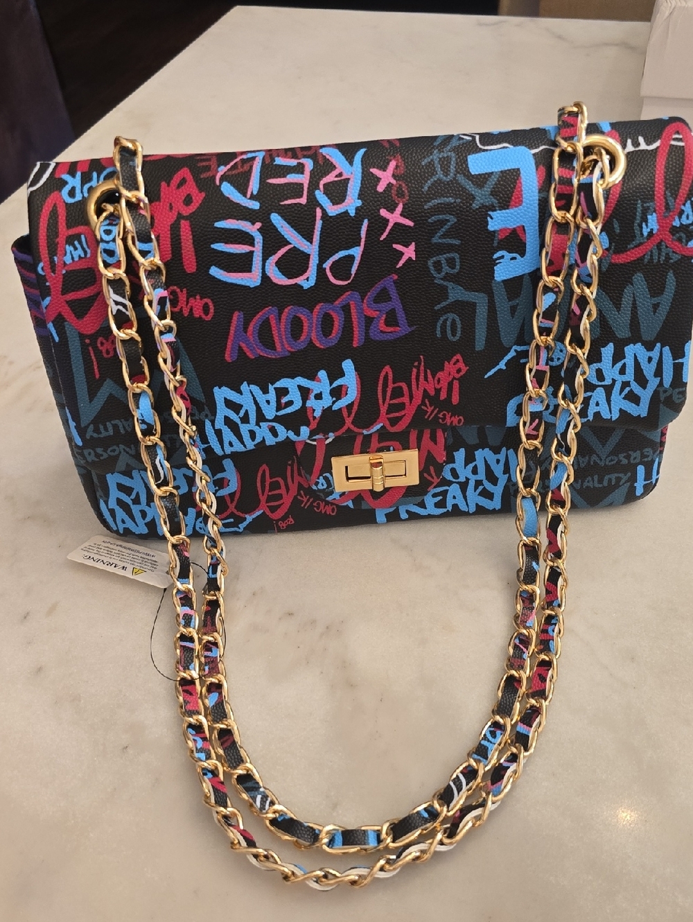 New! 3AM Forever Vegan Leather Graffiti Purse